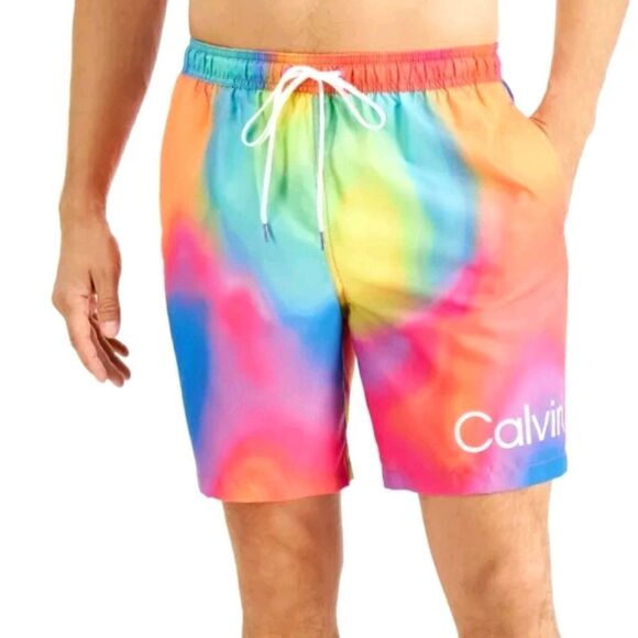 Calvin Klein Swimwear Pride Rainbow Swim Shorts  Medium #D - Picture 7 of 7